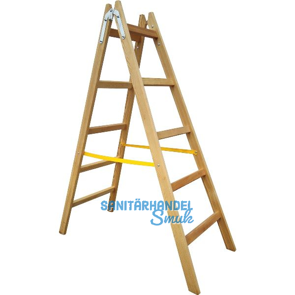 JUST Holz Stehleiter Sprossen=5 L�nge=1,66 m mit Gurt