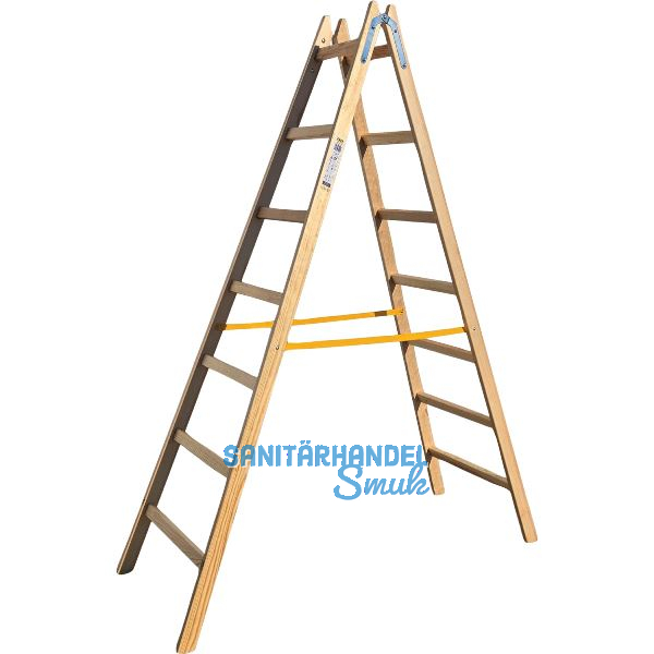 JUST Holz Stehleiter Sprossen=7 L�nge=2,26 m mit Gurt