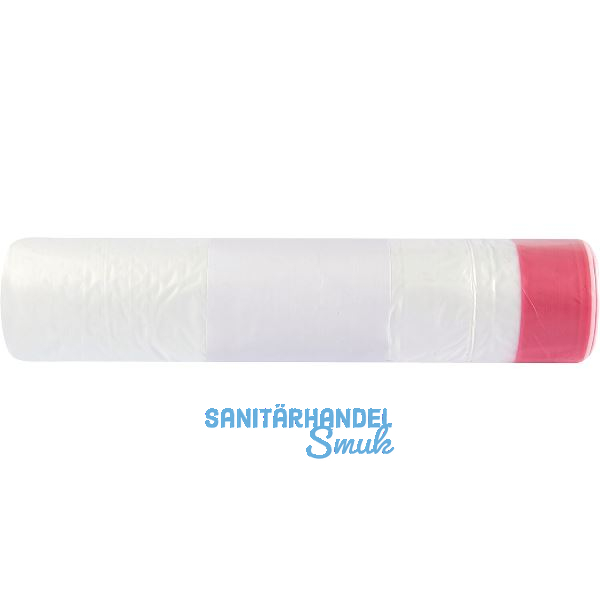 M�lls�cke Polyethylen 60 Liter, 16 my 640 x 710 mm mit Zugband transparent