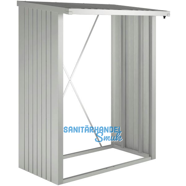 BIOHORT Brennholzlager Woodstock 230 silber-metallic