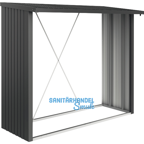 BIOHORT Brennholzlager Woodstock 230 dunkelgrau-metallic