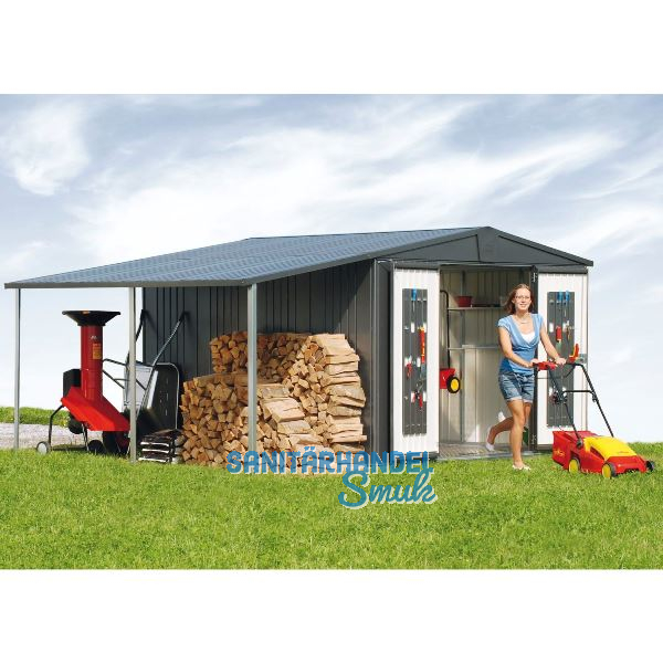 BIOHORT Seitendach Europa 4/5 dunkelgrau-metallic