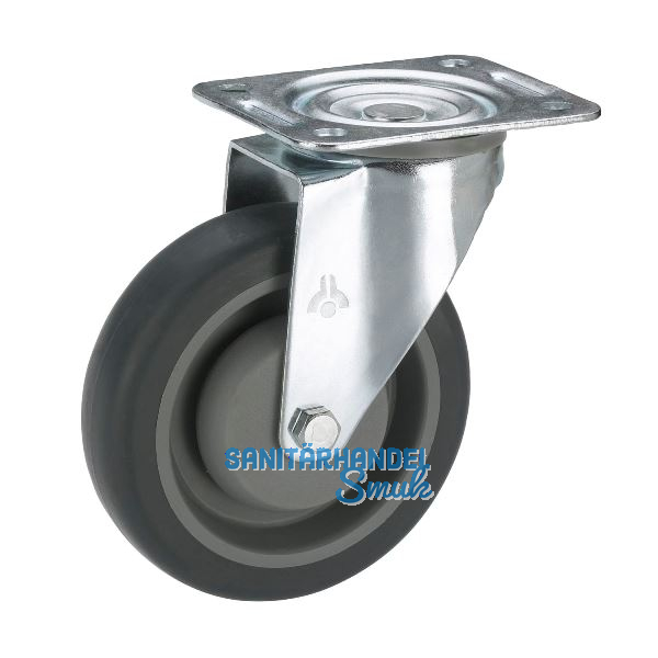 D�RNER + HELMER Lenkrolle TPE Kunststoff-Felge 100 mm 150 kg