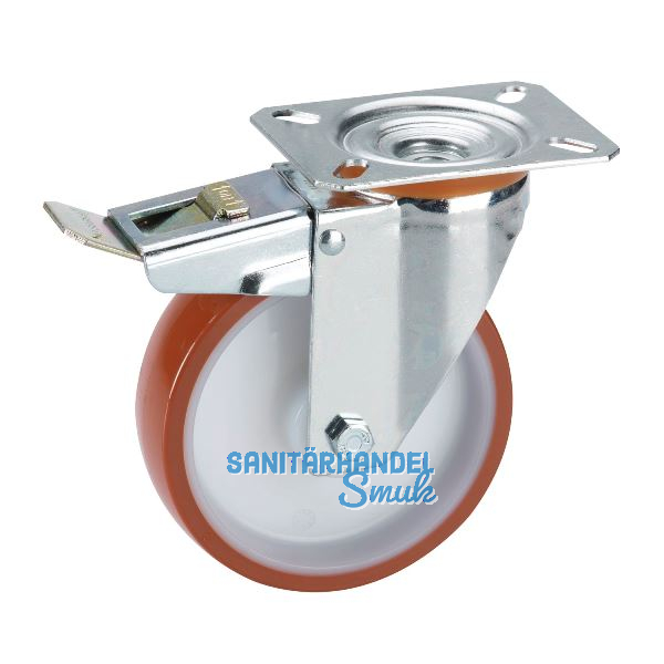 D�RNER + HELMER Lenkrolle Polyurethan Polyamidfelge 100 mm 150 kg Feststeller