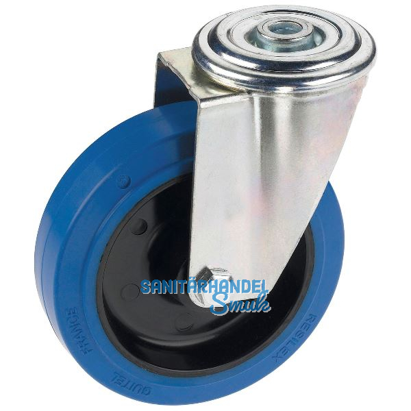 D�RNER + HELMER Lenkrolle Elastik blau R�ckenloch 160 mm 300 kg