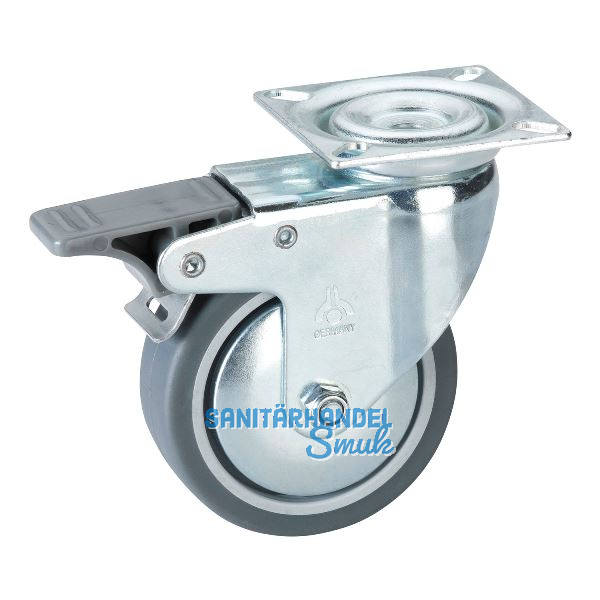 D�RNER + HELMER Lenkrolle TPE Fadenschutz Feststeller 75 mm 50 kg