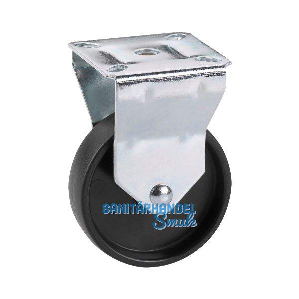 D�RNER + HELMER Bockrolle Kunststoff-Rad schwarz 50 mm 50 kg