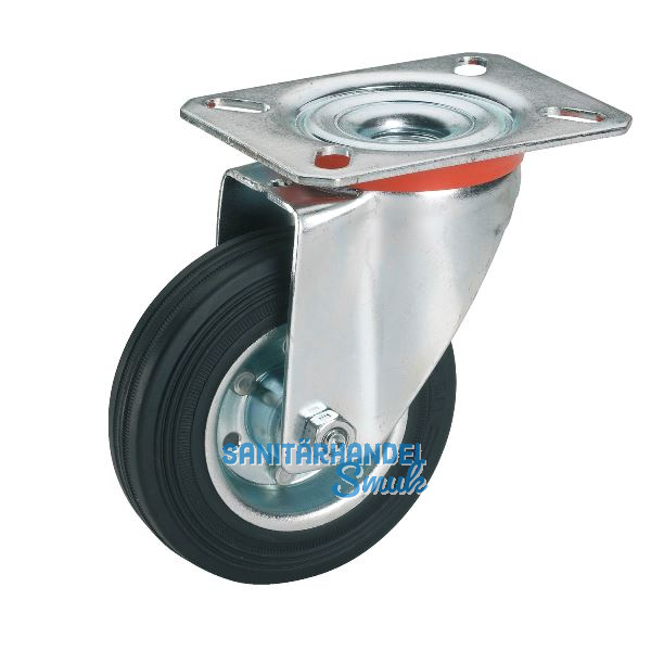 D�RNER + HELMER Lenkrolle Vollgummi Stahlfelge 250 mm 275 kg