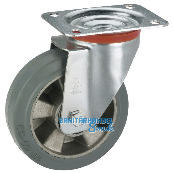 D�RNER + HELMER Lenkrolle Elastik Alufelge 250 mm 300 kg