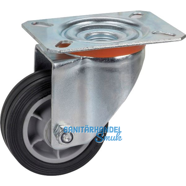 D�RNER + HELMER Lenkrolle TPE PP-Felge 80 mm 50 kg