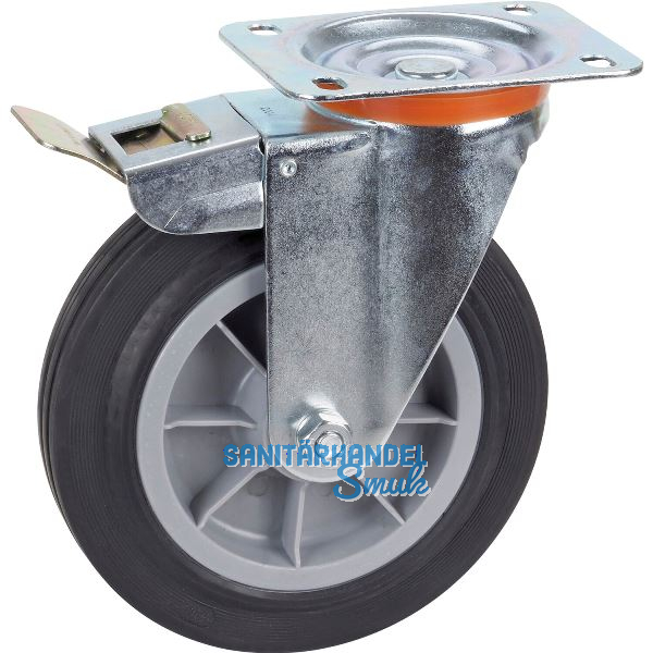 D�RNER + HELMER Lenkrolle TPE PP-Felge Feststeller 200 mm 210 kg