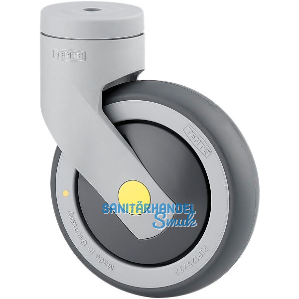 TENTE Lenkrolle TPE R�ckenloch mit nachlaufendem Totalfesteller 100 mm