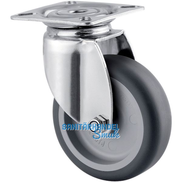 TENTE Lenkrolle Edelstahl Plattenbefestigung 75 mm 75 kg
