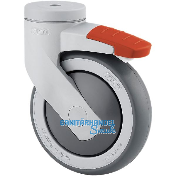 TENTE Lenkrolle TPR/Kunststoff R�ckenloch 100 mm 100 kg Feststeller