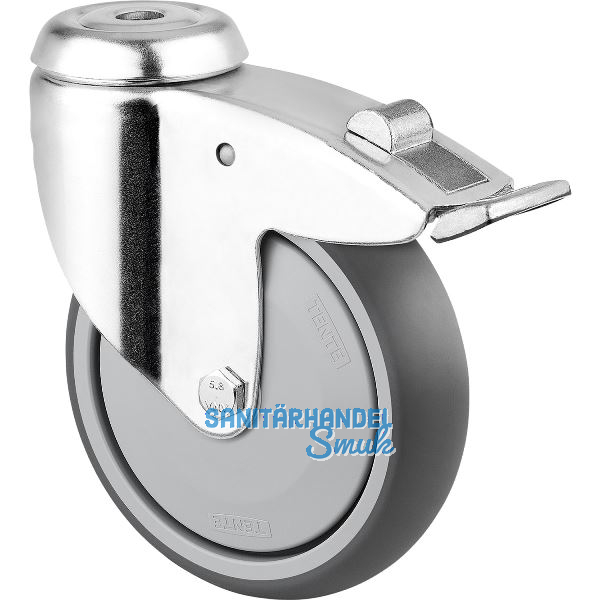 TENTE Lenkrolle Stahlblech R�ckenloch 125 mm 100 kg Feststeller