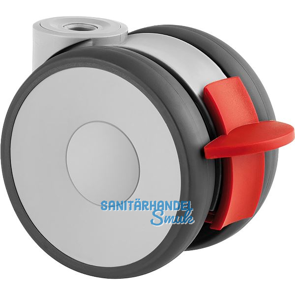 TENTE Lenkrolle PUR/Polyamid Schn�pperloch 75 mm 100 kg Feststeller