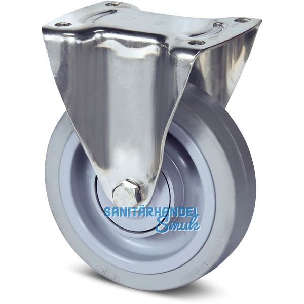 TENTE Bockrolle Elastik grau Platte 200 mm 400 kg