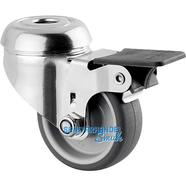 TENTE Lenkrolle Agila TPR/Edelstahl R�ckenloch 50 mm 40 kg Feststeller