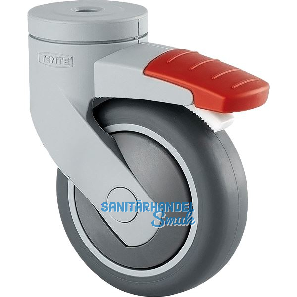 TENTE Lenkrolle TPR/Kunststoff Schn�pperloch 75 mm Feststeller