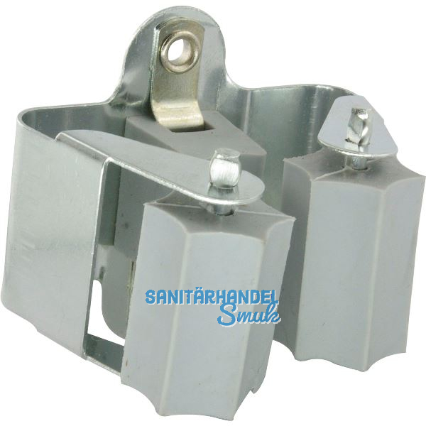 Ger�tehalter verzinkt mit Gummirolle, lose PE grau