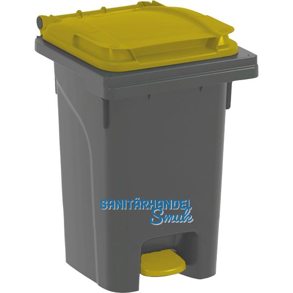M�lltonne 60 Liter Kunststoff grau/gelb Urban Pro