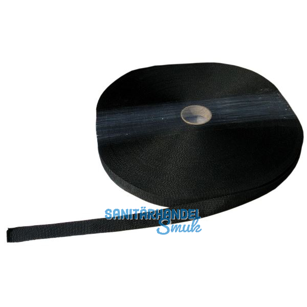 Polypropylen Gurt schwarz, L�nge 100 m St�rke 1,6 mm Breite 30 mm