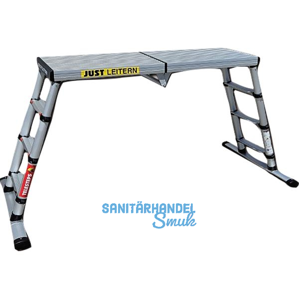 JUST Alu-Telesteps-Arbeitsplattform mit 3 Sprossen
