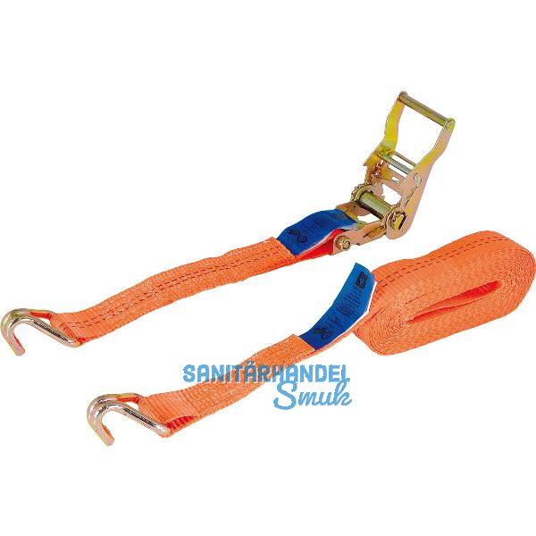 Zurrgurt 2-teilig mit Ratsche und Spitzhaken 2000 kg 6 m