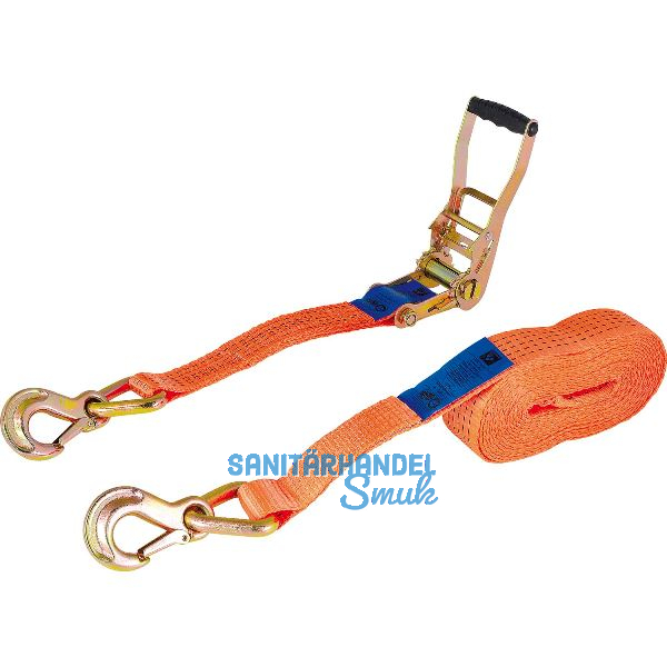Zurrgurt 2-teillig mit Ratsche und Karabiner 5000 kg 8 m