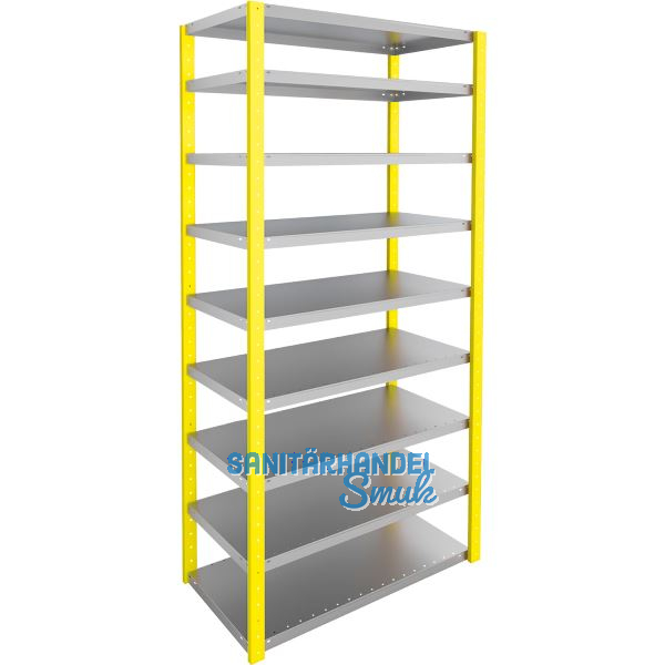META Steck Grundregal RAL1003 signalgelb 2000x1000x500 mm Fachlast 150 kg