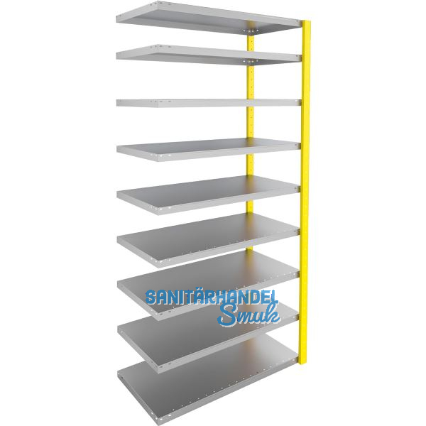 META Steck Anbauregal RAL1003 signalgelb 2000x1000x500 mm Fachlast 150 kg