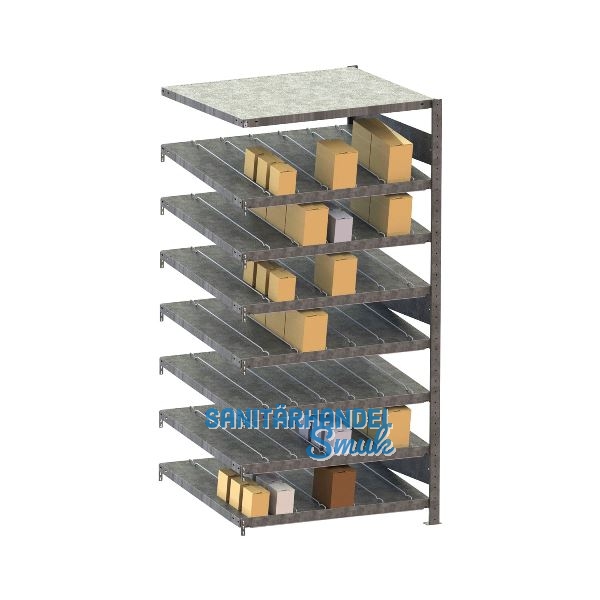 META Schr�gbodenregal H�he 2000 mm Tiefe 800 mm L�nge 1000 mm Anbauregal