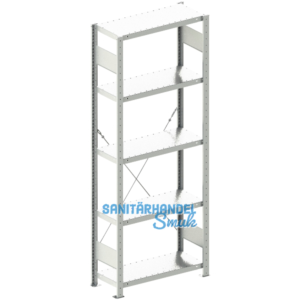 META Steck-Grundregal 2000 x 750 x 300 mm 5 Fachb�den 100 kg
