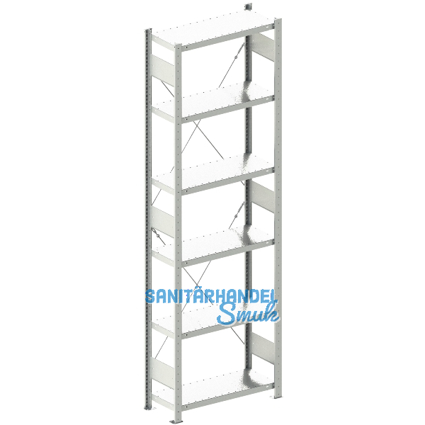 META Steck-Grundregal 2500 x 750 x 300 mm 6 Fachb�den 100 kg