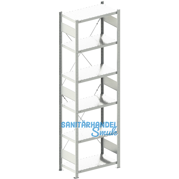 META Steck-Grundregal 2500 x 750 x 400 mm 6 Fachb�den 100 kg