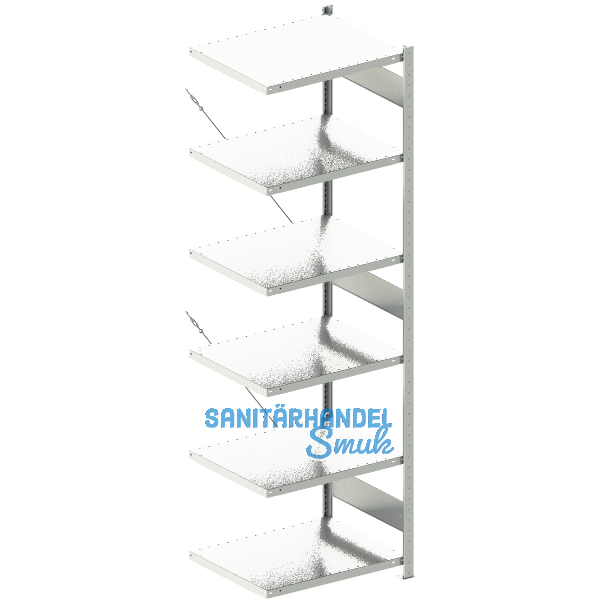 META Steck-Anbauregal 2500 x 750 x 600 mm 6 Fachb�den 100 kg