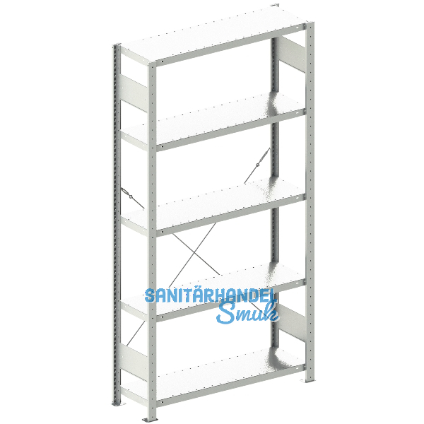 META Steck-Grundregal 2000 x 1000 x 300 mm 5 Fachb�den 150 kg