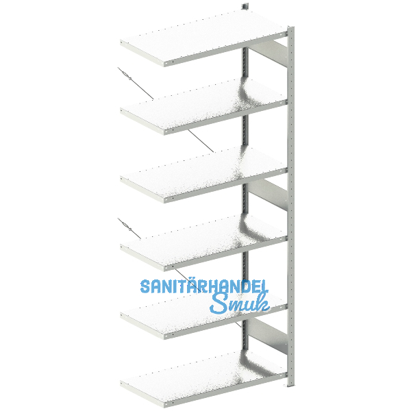 META Steck-Anbauregal 2500 x 1000 x 500 mm 6 Fachb�den 150 kg