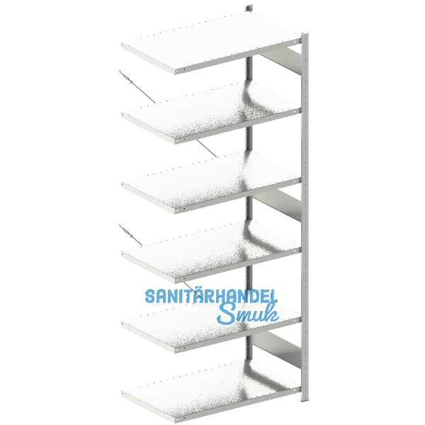 META Steck-Anbauregal 2500 x 1000 x 600 mm 6 Fachb�den 150 kg