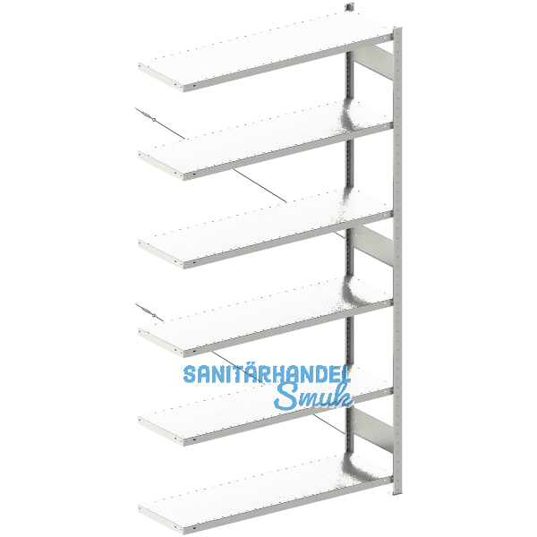 META Steck-Anbauregal 2500 x 1300 x 400 mm 6 Fachb�den 230 kg