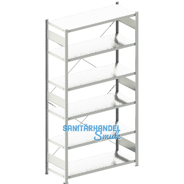 META Steck-Grundregal 2500 x 1300 x 500 mm 6 Fachb�den 230 kg