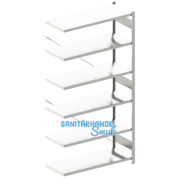 META Steck-Anbauregal 2500 x 1300 x 500 mm 6 Fachb�den 230 kg
