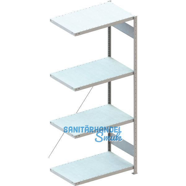 META Steck-Anbauregal 2000 x 750 x 600 mm 4 Fachb�den 100 kg