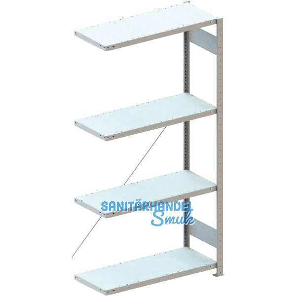 META Steck-Anbauregal 2000 x 1000 x 400 mm 4 Fachb�den 150 kg