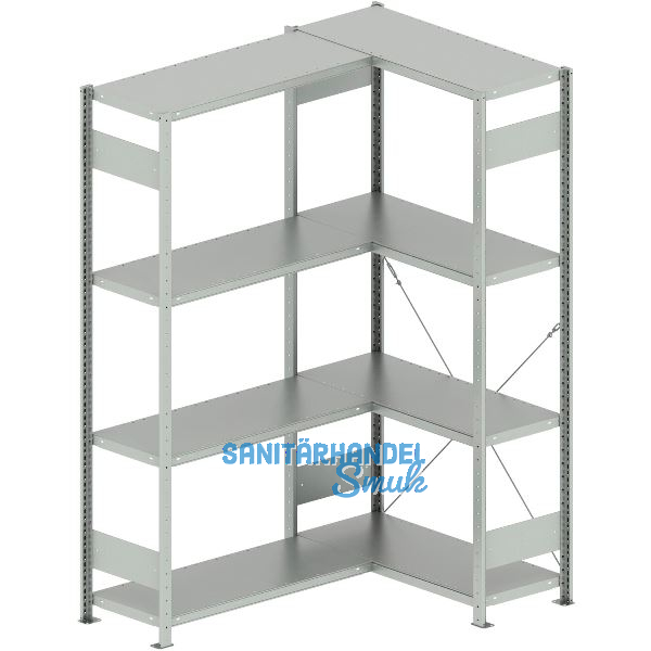 META Steck-Eckregal 2000 x 1000 /1000 x 400 mm Tragkraft 100 kg