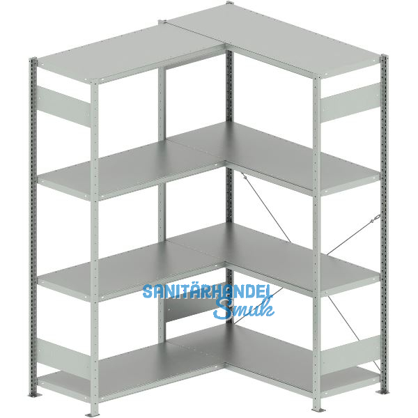 META Steck-Eckregal 2000 x 1300 /1000 x 500 mm Tragkraft 100 kg