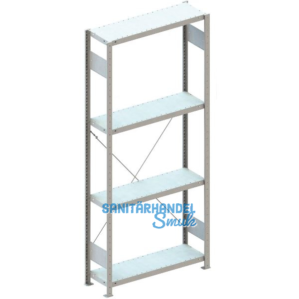 META Steck-Grundregal 2000 x 750 x 300 mm 4 Fachb�den 100 kg