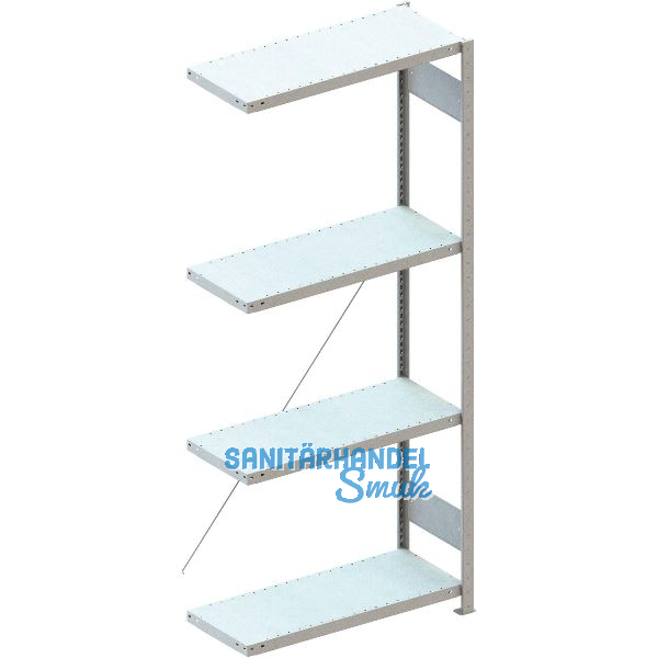 META Steck-Anbauregal 2000 x 750 x 400 mm 4 Fachb�den 100 kg