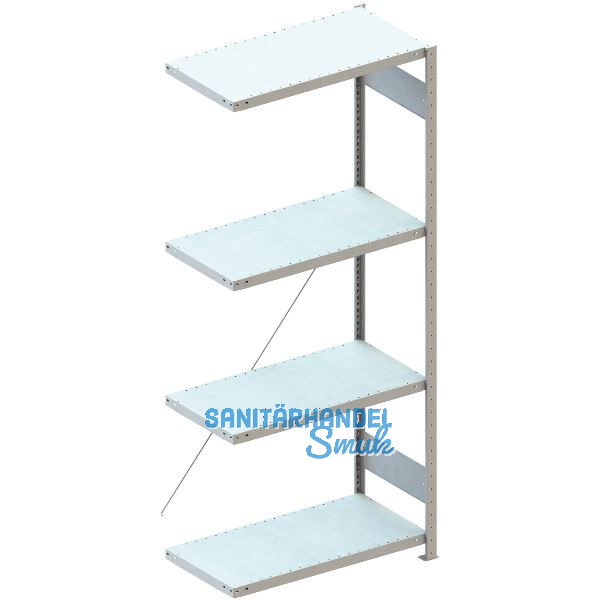 META Steck-Anbauregal 2000 x 750 x 500 mm 4 Fachb�den 100 kg
