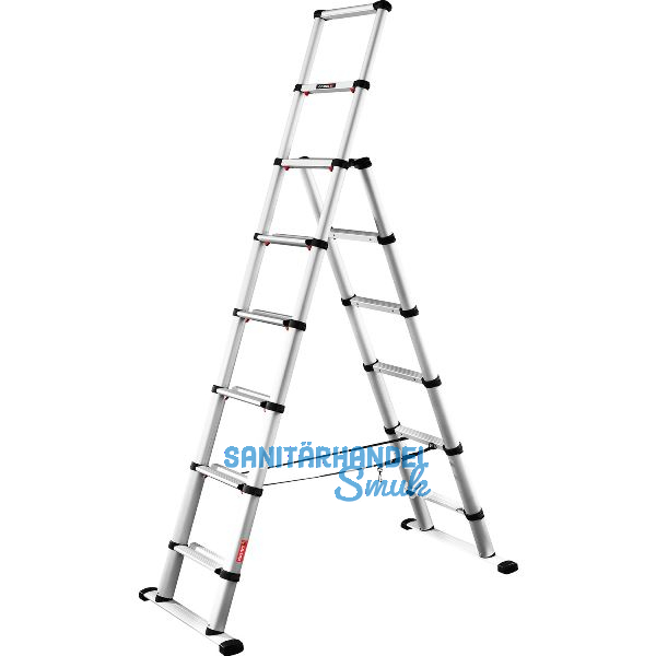 JUST Mehrzweck-Teleskopleiter Telestep 6 + 2 Sprossen 0,71 - 2,3 m